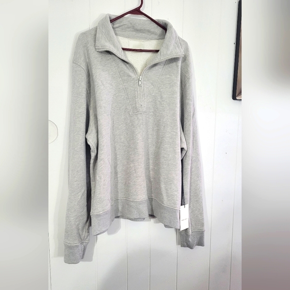 NWT Citizens of Humanity Sevilla Half Zip Sweatshirt Grey Size XXL Men's - Picture 5 of 16